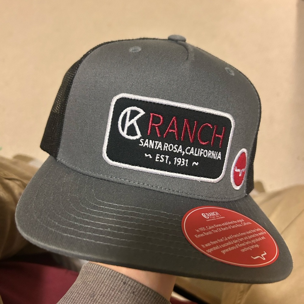 Kimes Ranch Gray and Black Trucker Hat